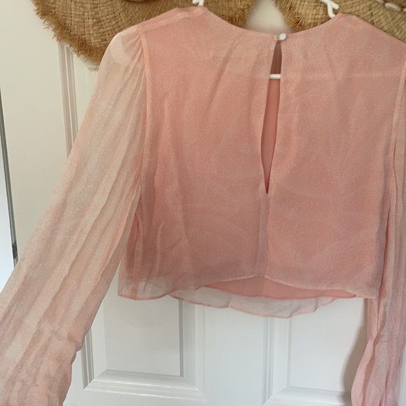 TVF for DVF cropped pink chiffon top! Sz SM! NWT - Picture 4 of 8